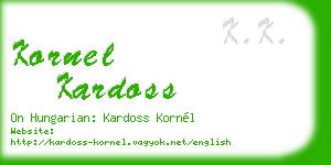 kornel kardoss business card